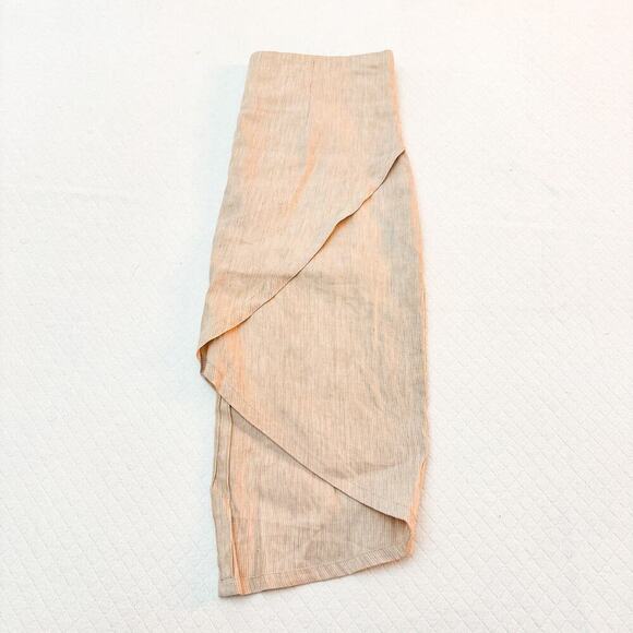BCBG Maxazria Pink Beige Assymetrical Pencil Skirt Size M - Picture 1 of 1